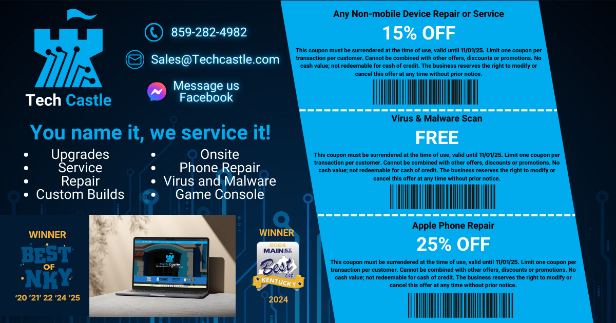 Tech Castle Promotions October 2025 - Northern Kentucky NKY